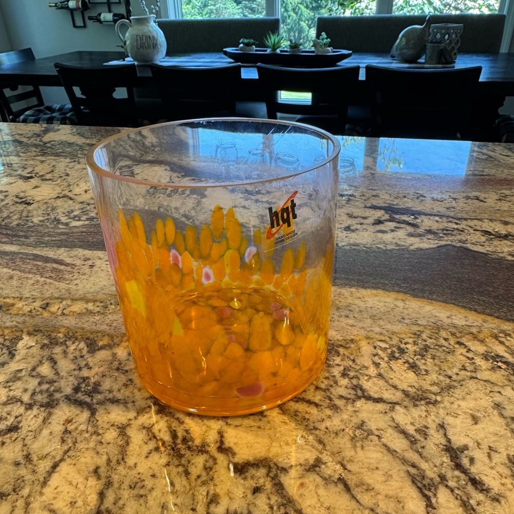 HQ Glass Art in Vibrant Orange and Pink